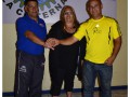 Miguel Ruíz de ADAES, Zulma Sosa de la Asociación Civil Andar y Juan Rivas de la Liga de Fútbol Especial.