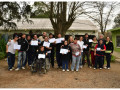 El equipo celebrando la presentación del cortometraje.